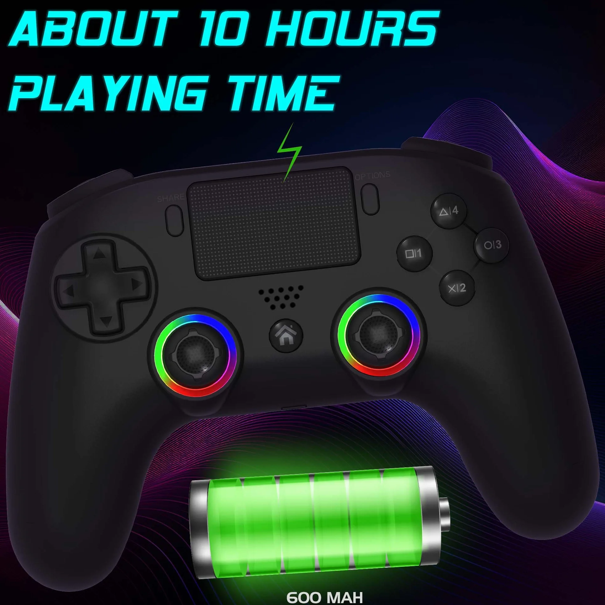 SUBSONIC Controller PS5 Wireless Paddle LED Programmabili Vibrazione Funzione Touch Nero