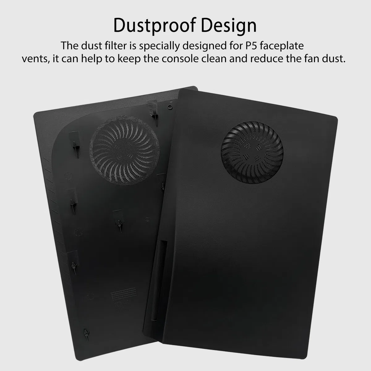 Dobewingdelou Placche con prese d'aria di raffreddamento e filtro antipolvere per edizione disco Piastra frontale Coperchio console Piastra laterale di ricambio Accessori ABS Nero