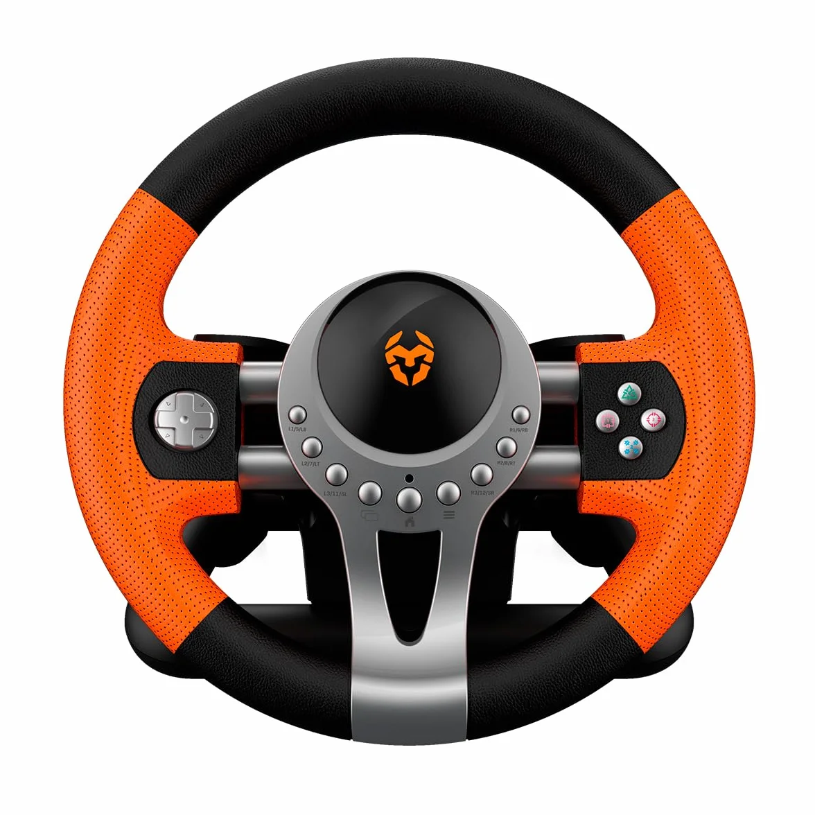 KROM K-Driver – Volante da corsa con pedali e vibrazioni, compatibile con PC, PS3, PS4 e Xbox One, con leva del cambio, levette e 12 pulsanti, connessione USB per giochi di guida