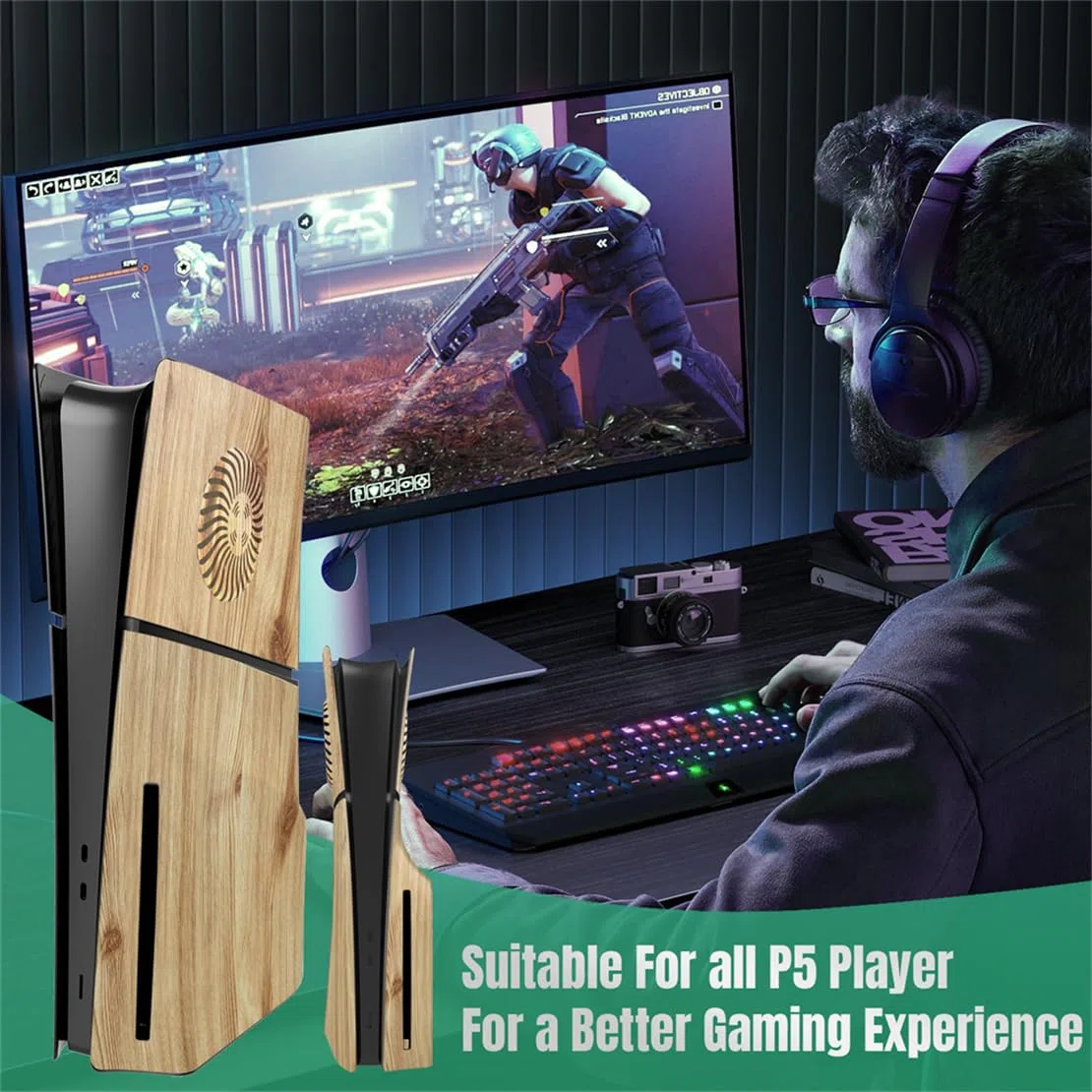 PS5 Slim Frontalino Cover protettiva Woodgrain Color Disc Accessori