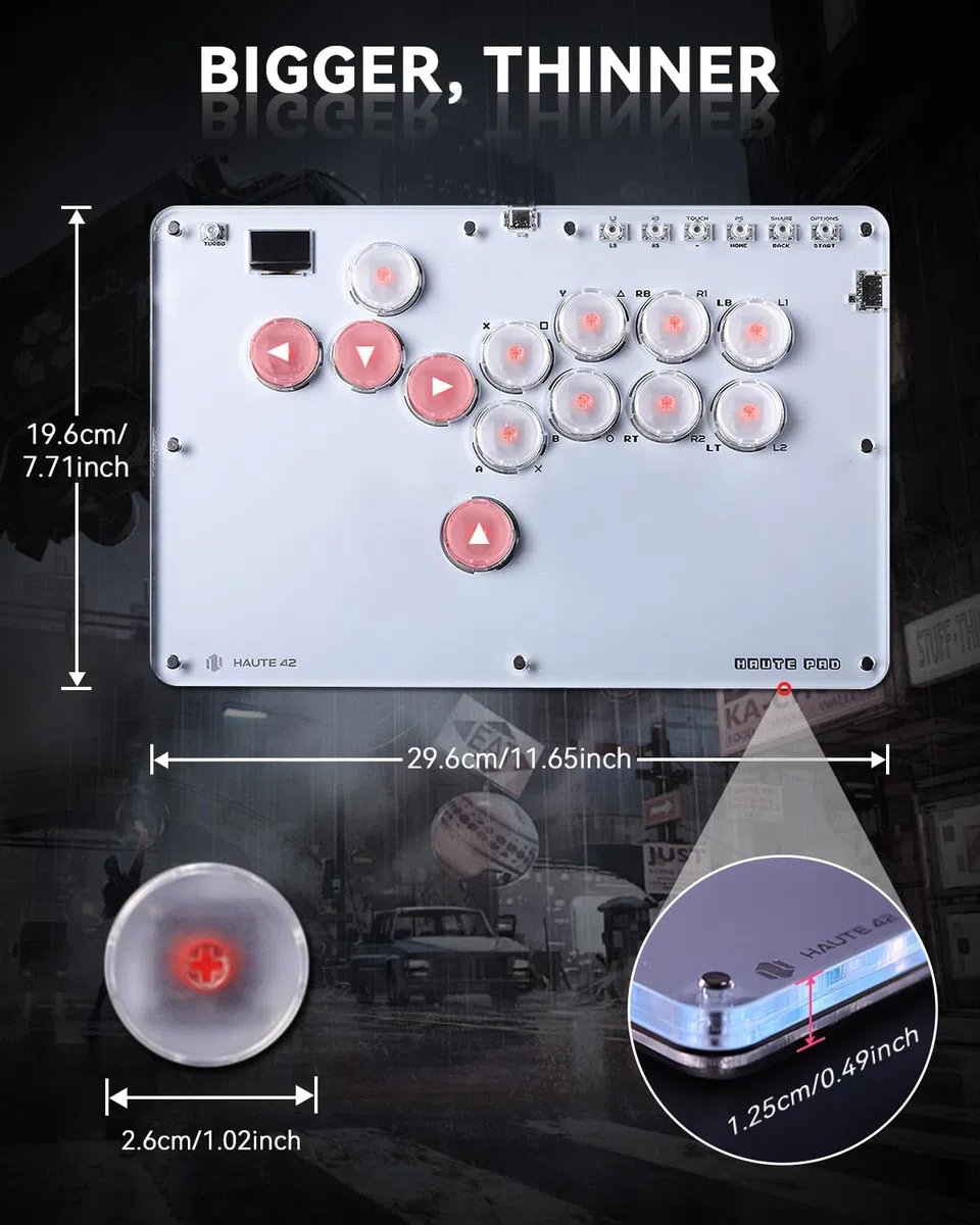 Sehawei Arcade Fight stick, Fighting Arcade Game Keyboard per PS4/Switch/PC/PS3/Steam Street Fight keypad with Turbo Functions & Custom RGB (T13)