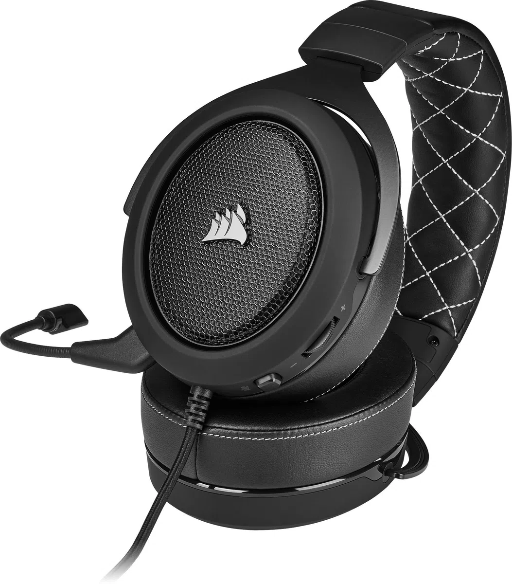 Corsair HS60 Pro Surround Cuffie Gaming con Microfono, Audio 7.1, Memory Foam, Rumore, Nero