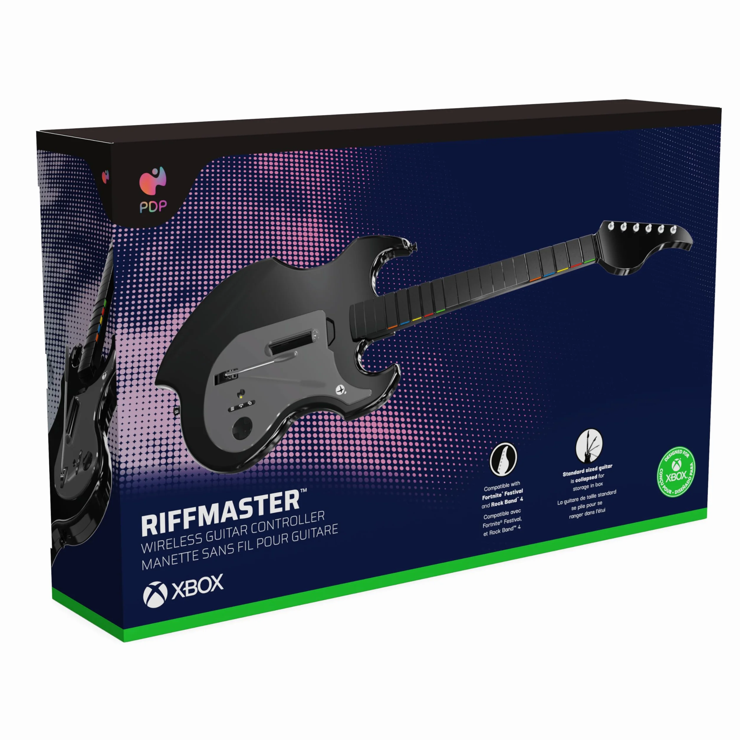 PDP Gaming RIFFMASTER Wireless Guitar Controller for Xbox Series X|S, Xbox One, & Windows 10/11 PC, Black