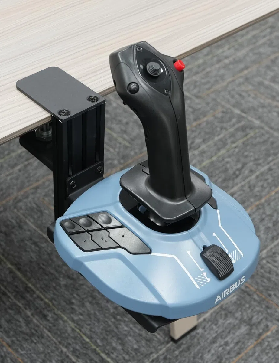 VTUIFBT Supporto da scrivania in metallo compatibile con Thrustmaster SimTask Farmstick, T-Flight Hotas One, T-Flight Hotas 4, T16000M FCS, TCA Sidestick - Sgancio rapido/robusto morsetto/regolatore