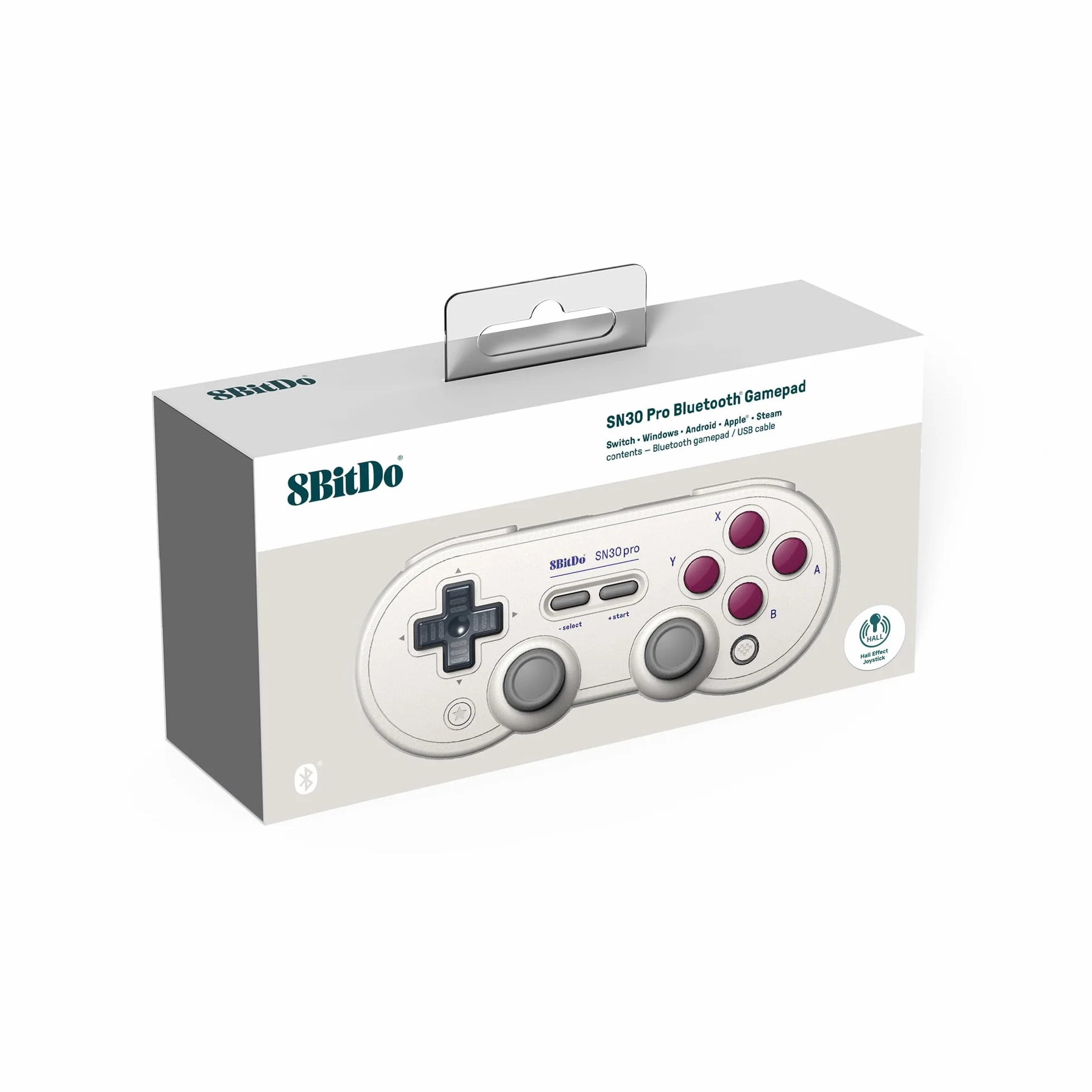 8BitDo SN30 Pro Bluetooth Controller, Hall Effect Joystick Update, Compatible with Switch, PC, macOS, Android, Steam Deck & Raspberry Pi (G Classic)