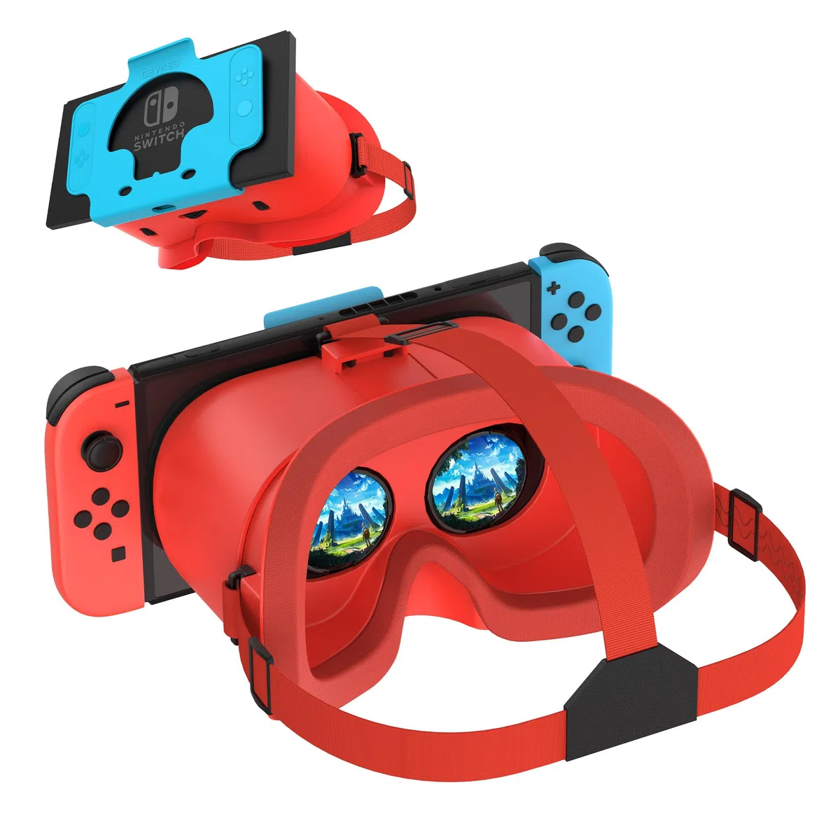 VR Cuffie per Nintendo Switch OLED Occhiali Realtà Virtuale Lenti Regolabili HD Comoda Cinghia