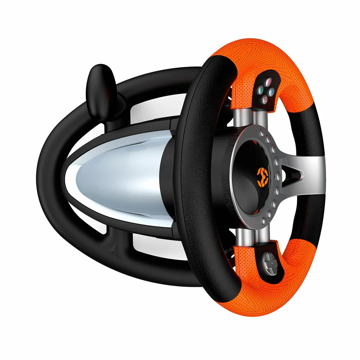KROM K-Driver – Volante da corsa con pedali e vibrazioni, compatibile con PC, PS3, PS4 e Xbox One, con leva del cambio, levette e 12 pulsanti, connessione USB per giochi di guida
