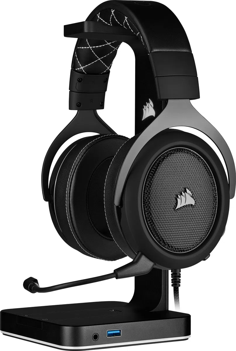 Corsair HS60 Pro Surround Cuffie Gaming con Microfono, Audio 7.1, Memory Foam, Rumore, Nero