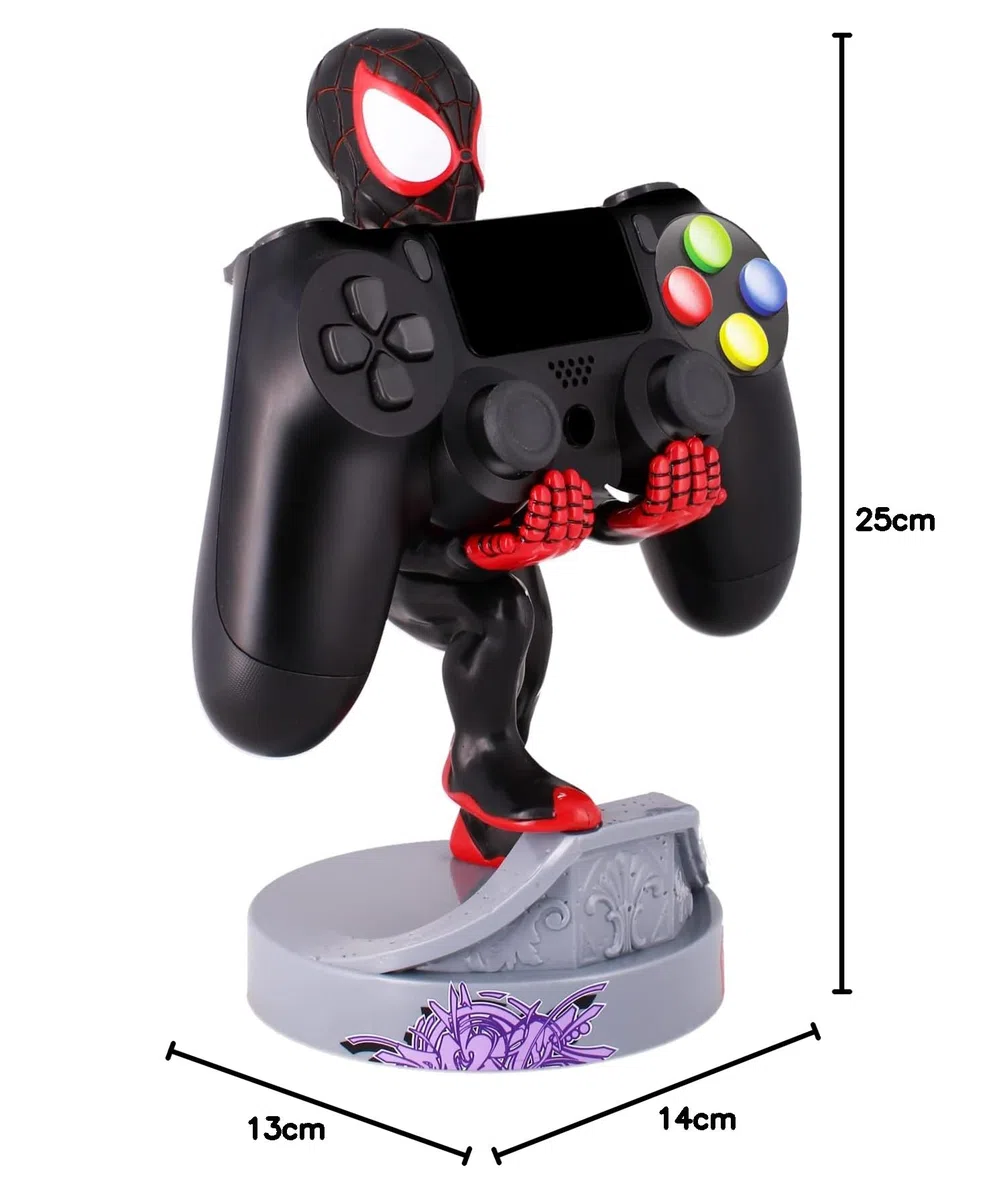 Cableguys Marvel Miles Morales Supporto Controller e Telefono - Porta Cellulare per Xbox, PlayStation, Accessori Gaming per Scrivania