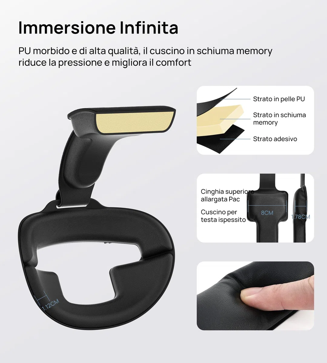 Cinturino Elite con Batteria 10000mAh per Meta Quest 3S/Quest 3/Quest 2, Regolazione Retrattile a Un Solo Pulsante