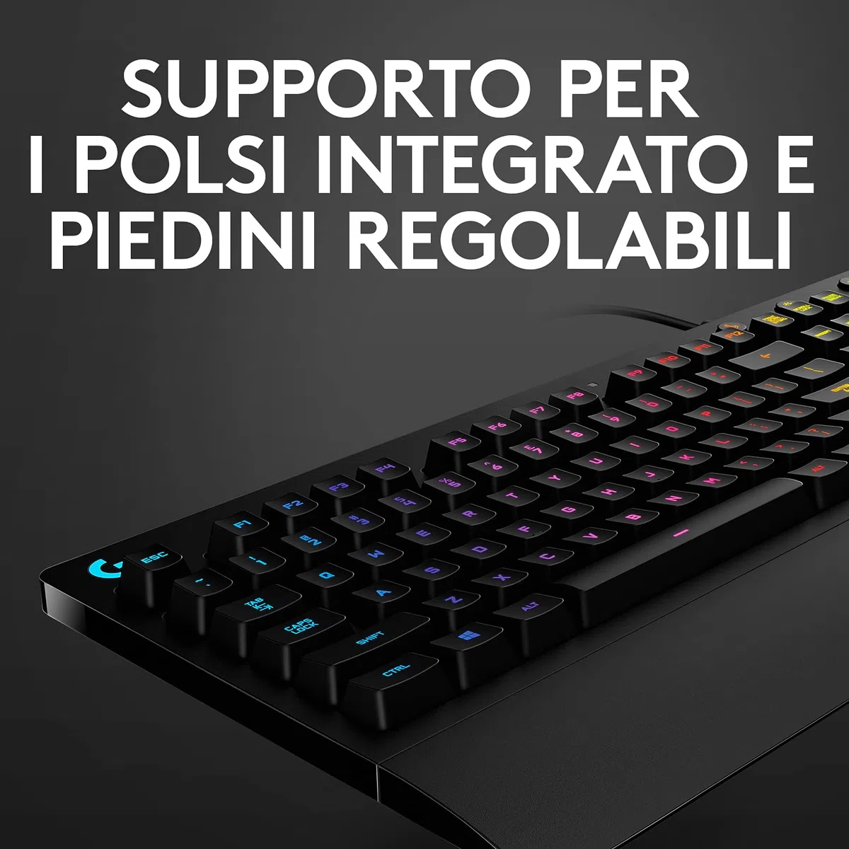 Logitech G G213 Prodigy Tastiera Gaming Cablata LIGHTSYNC RGB Tasti Retroilluminati Resistente agli Schizzi Layout Italiano Nero