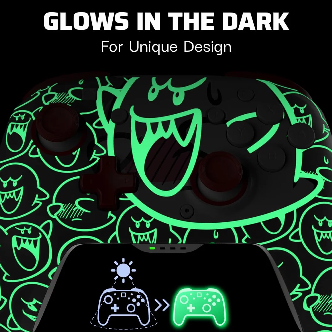Nintendo Switch Rematch GLOW Wireless Controller Boo-Hoo with Motion 600mAh Battery