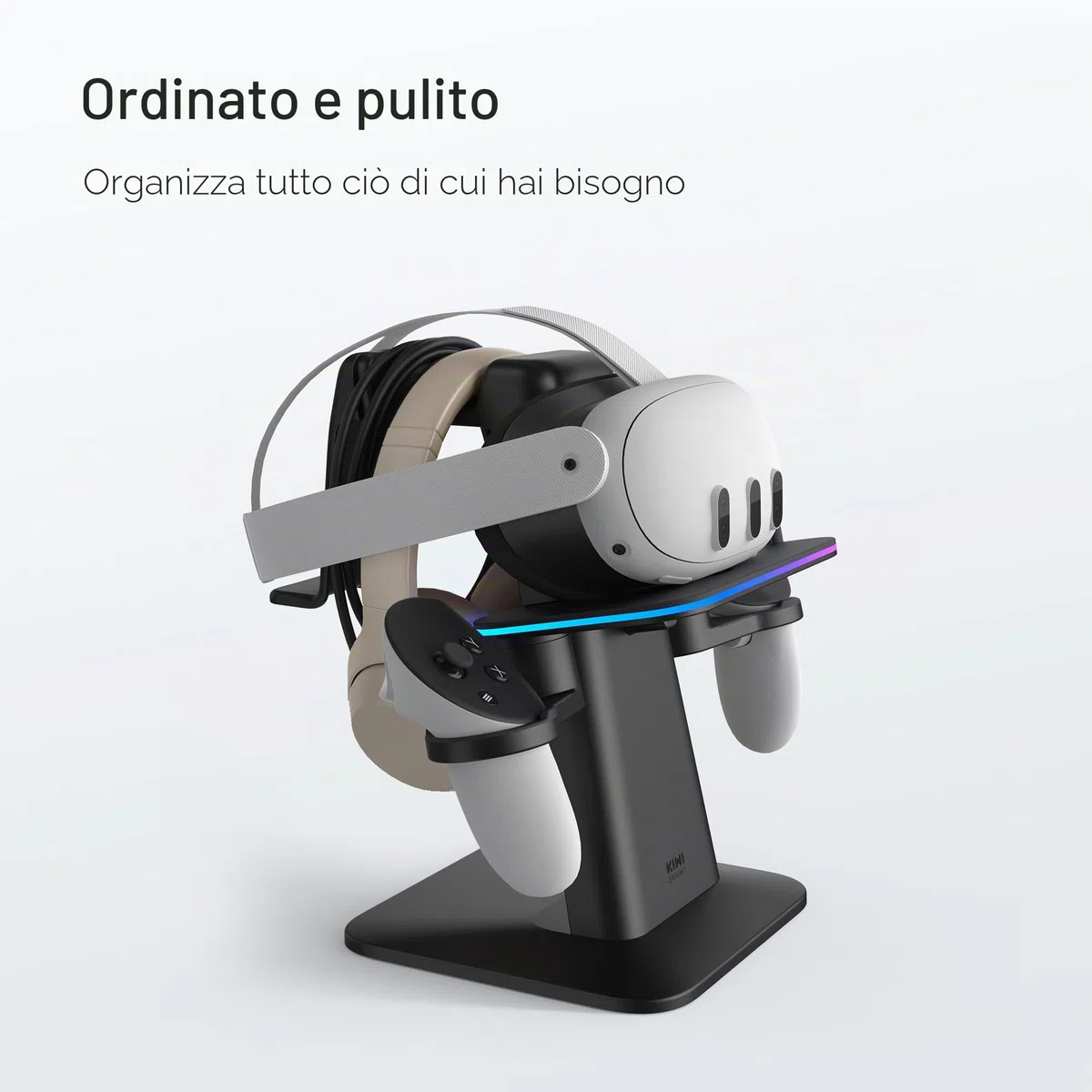 KIWI Design Dock di Ricarica per Accessori Quest 3S/Quest 3/Quest 2/Quest Pro, Accreditate da Meta