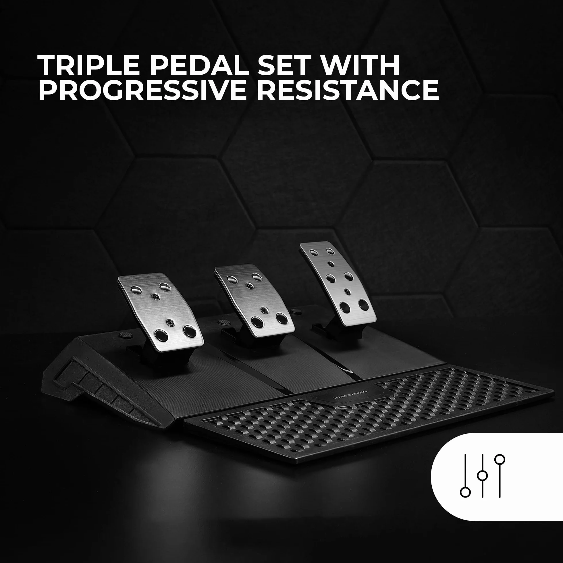 Mars Gaming MWH-RSX Volante SimRacing Force Feedback Doppio Motore Set 3 Pedali Resistenza Progressiva Cambio H 12 Marce 14 Pulsanti PC PS4 Xbox Series X|S