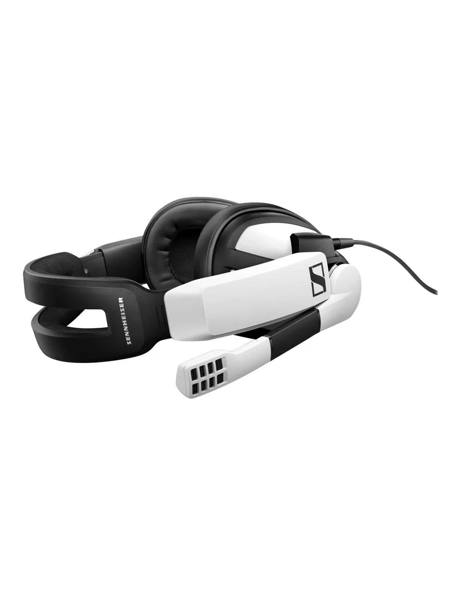 Sennheiser GSP 301 Cuffie da gioco con microfono cancellazione rumore, ribaltabili, ergonomiche, bianche