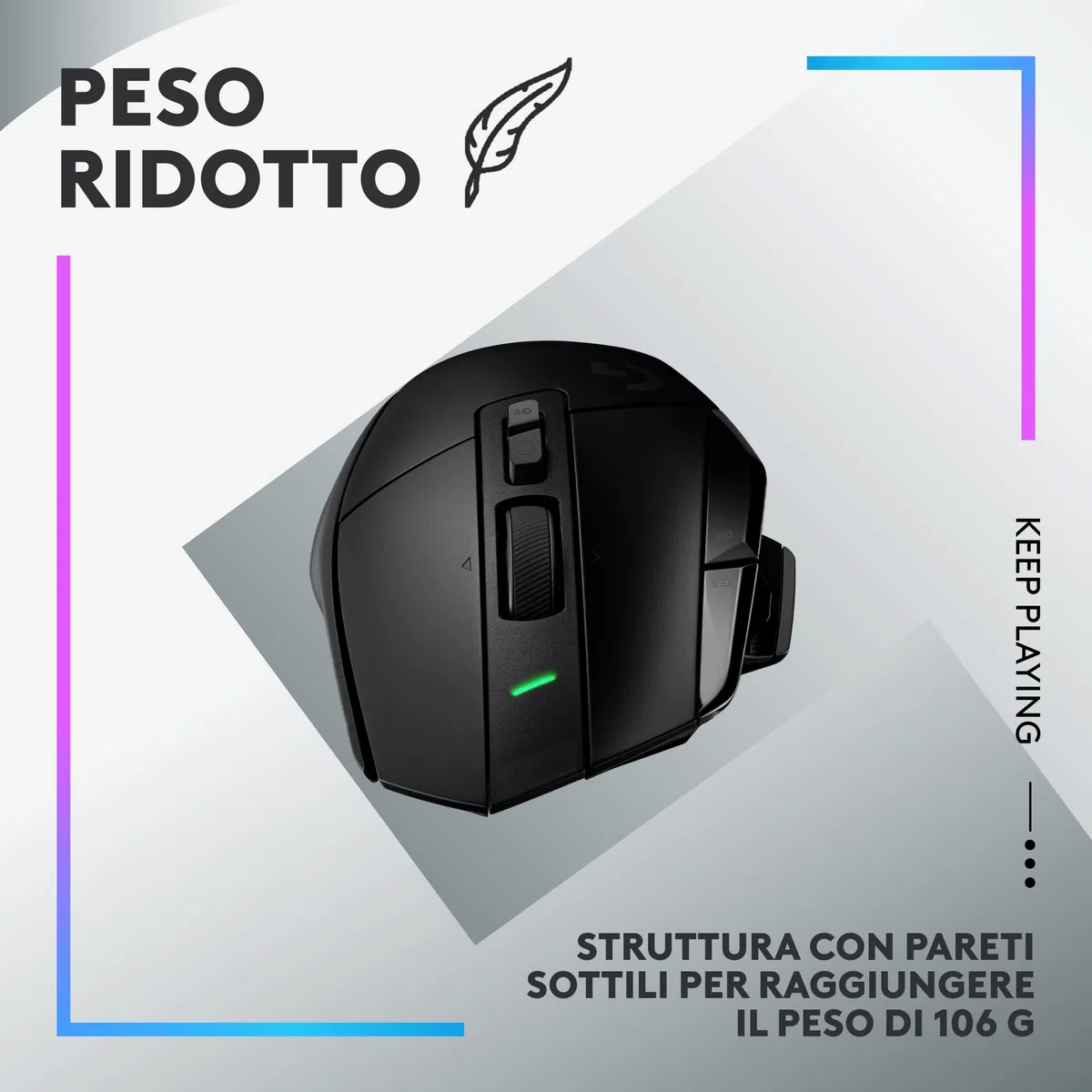 Logitech G G502 X PLUS Wireless Gaming Mouse LIGHTSPEED RGB HERO 25K Nero