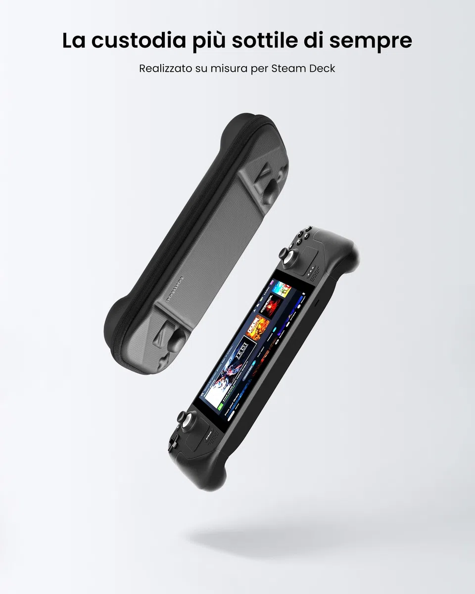 tomtoc Custodia Compatibile con Steam Deck/Steam Deck OLED, Custodia a Guscio Rigido in Filz a Protezione Totale per Console e Accessori Steam Deck, Resistente Agli Urti, per Viaggi o Regali Natale