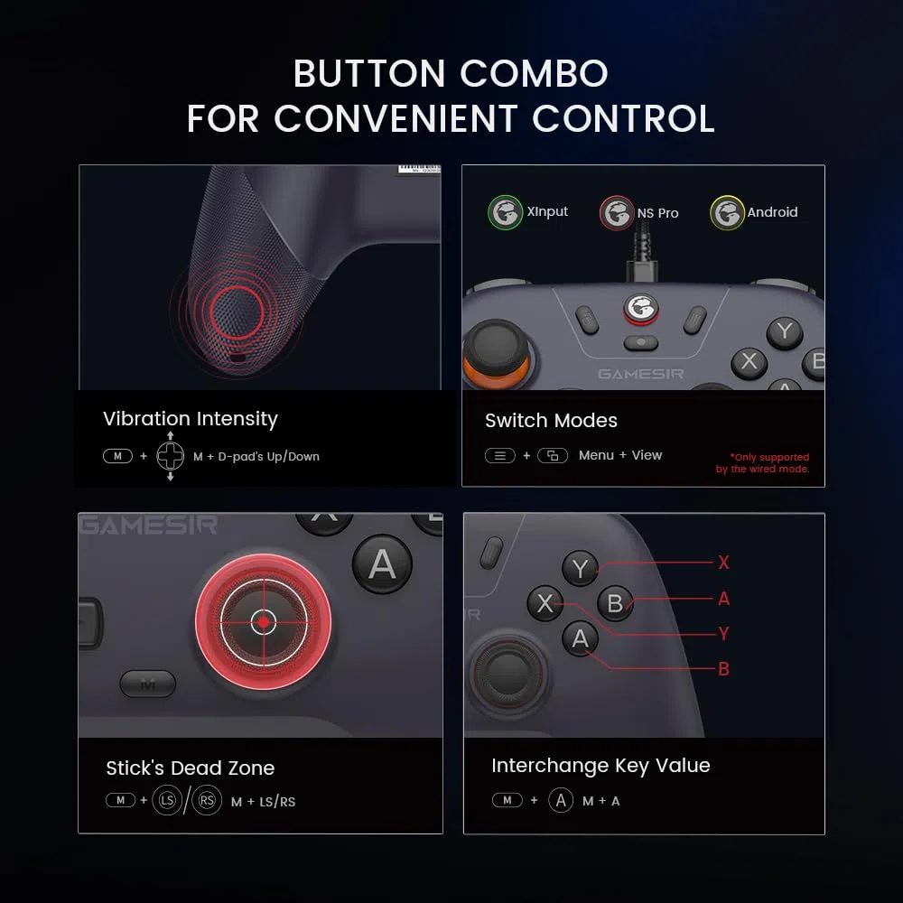 GameSir Nova Lite Controller Wireless, Connettività Tri-mode, Gamepad joystick per PC Windows/Switch/Stem/iOS/Android, con grilletto ad effetto Hall, DualVibration, Turbo, Motion (Viola scuro)