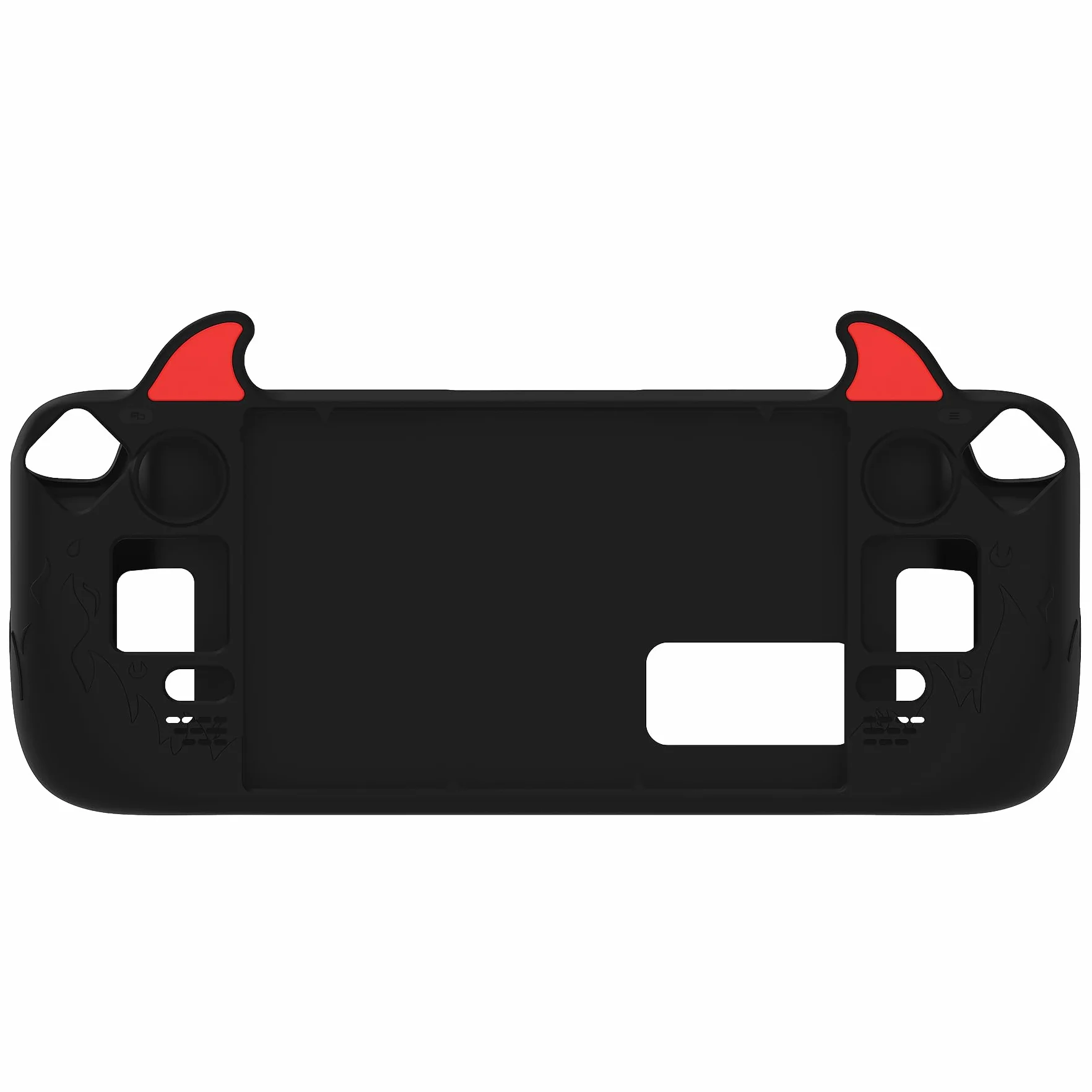 PlayVital Cover Skin per Steam Deck OLED/LCD, Custodia Silicone Protettiva Grip Antiscivolo&Copri Levette Analogiche&Adesivi per Trackpad&Tasti Posteriori, Demone Carino, Nero