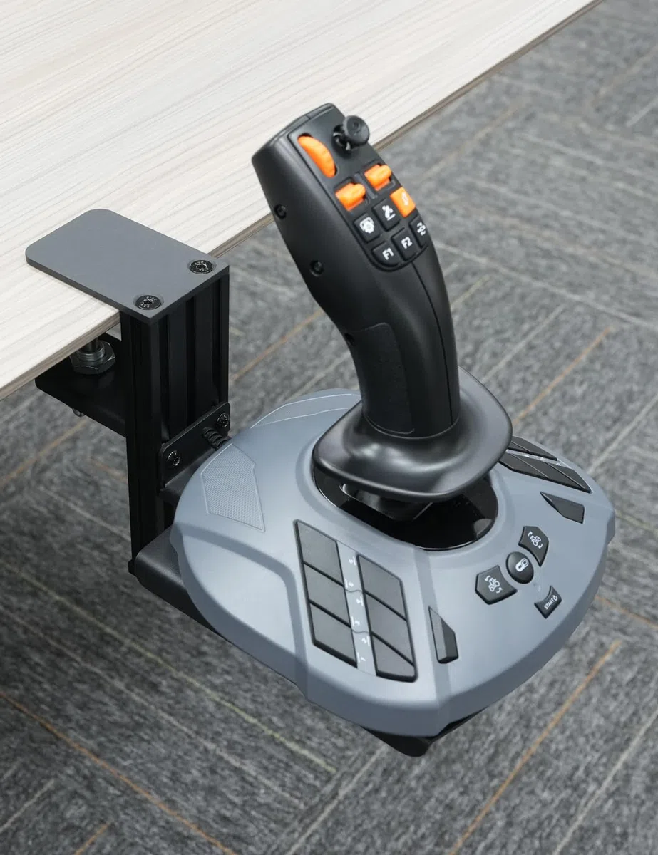 VTUIFBT Supporto da scrivania in metallo compatibile con Thrustmaster SimTask Farmstick, T-Flight Hotas One, T-Flight Hotas 4, T16000M FCS, TCA Sidestick - Sgancio rapido/robusto morsetto/regolatore