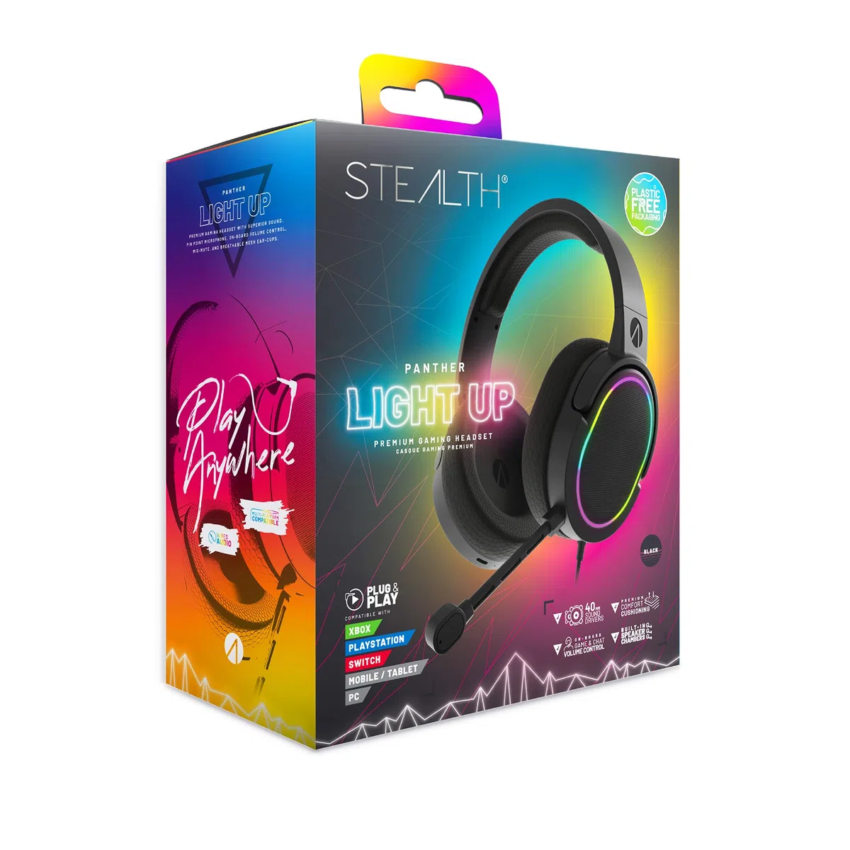 STEALTH PANTHER LED Cuffie da Gaming compatibili con XBOX PS4 PS5 Switch PC
