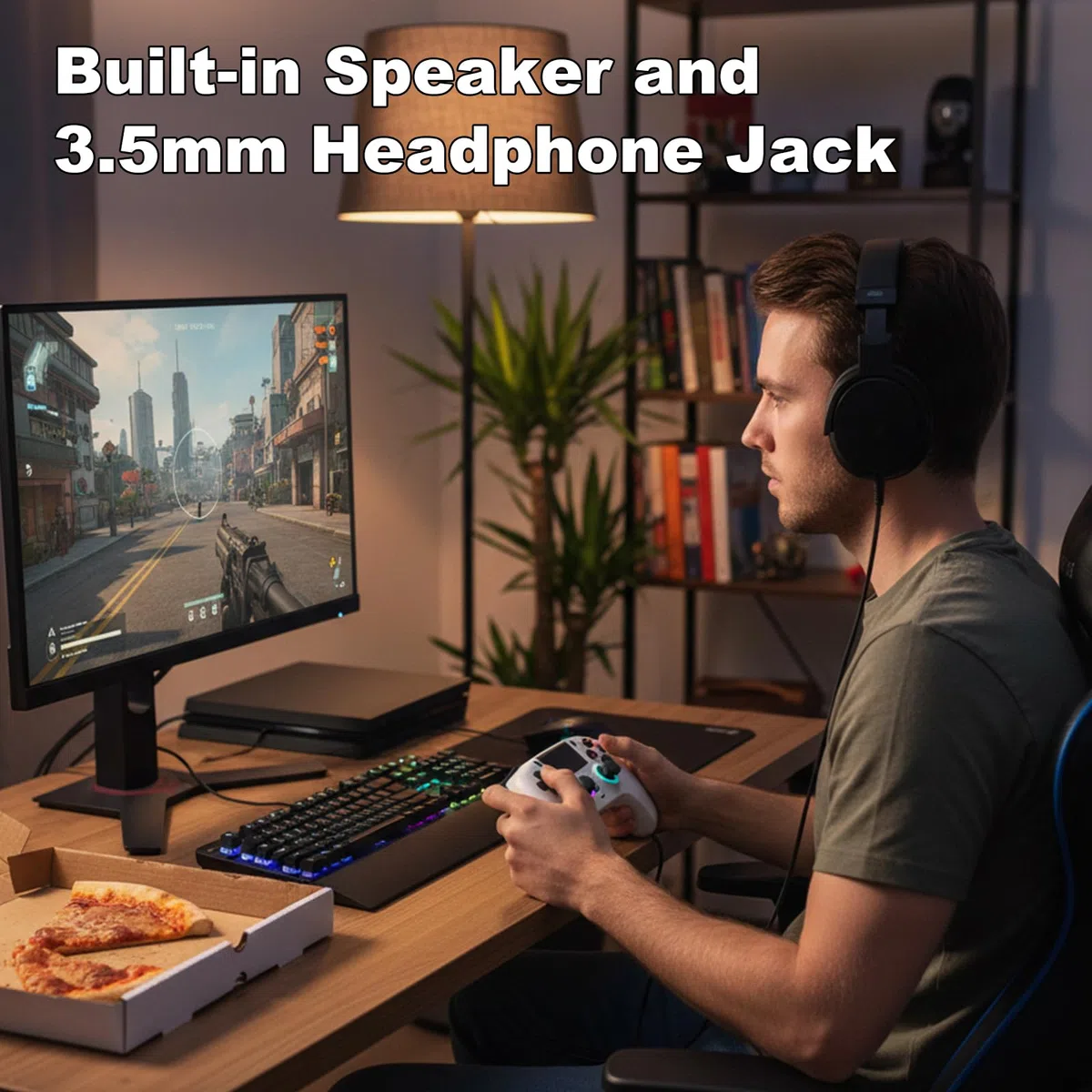 Kontroler Bezprzewodowy DuLingKer z Efektem Halla dla PS4/Pro/Slim, Joystick z RGB i Wibracjami