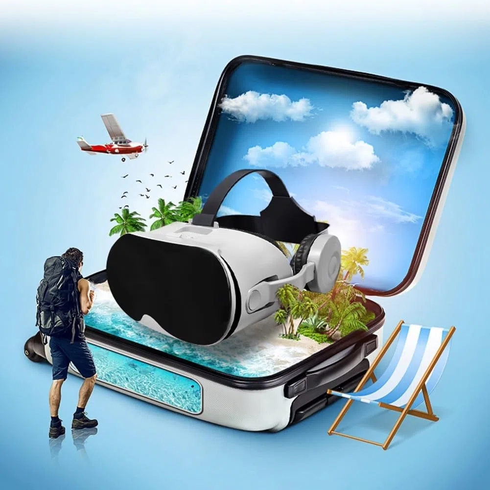 GLOBALHUT - Cuffie per realtà virtuale, per smartphone iOS-Android con schermo da 5,5-6,7 pollici, occhiali 3D VR con controller per giochi e film, campo visivo di 110° (nero)