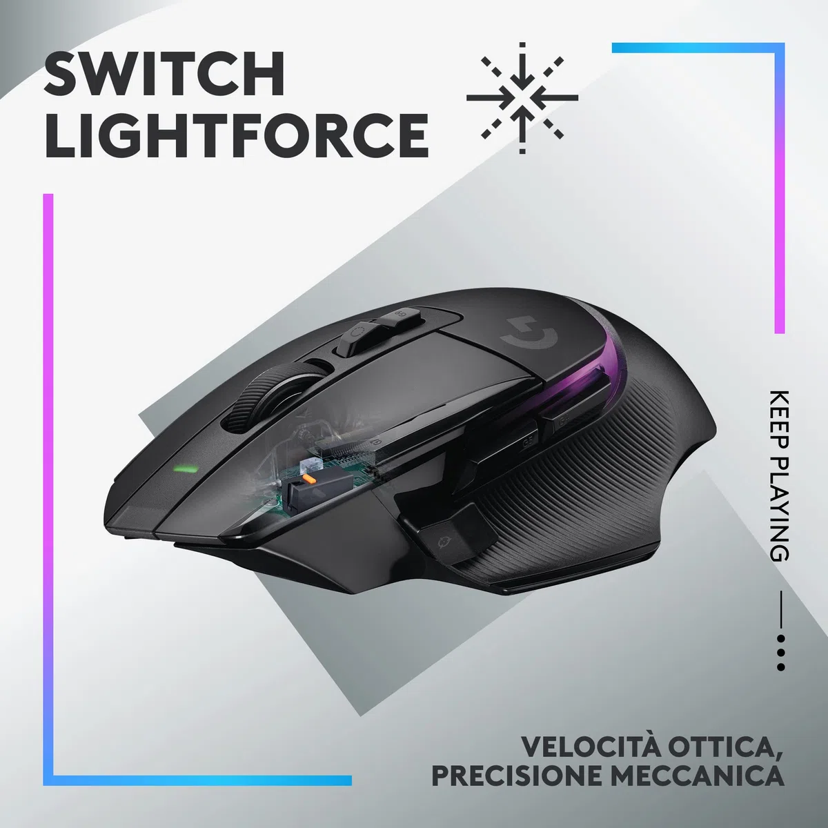 Logitech G G502 X PLUS Wireless Gaming Mouse LIGHTSPEED RGB HERO 25K Nero