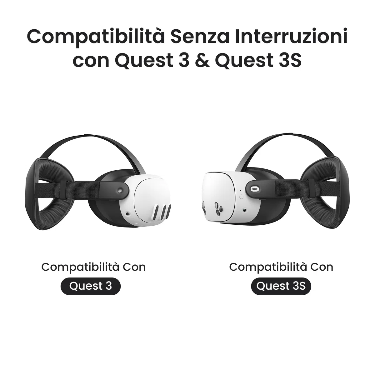 KIWI design K4 Flex Fascia Testa Comfort per Meta Quest 3/3S, Cinturino Elite Regolabile in Schiuma PU