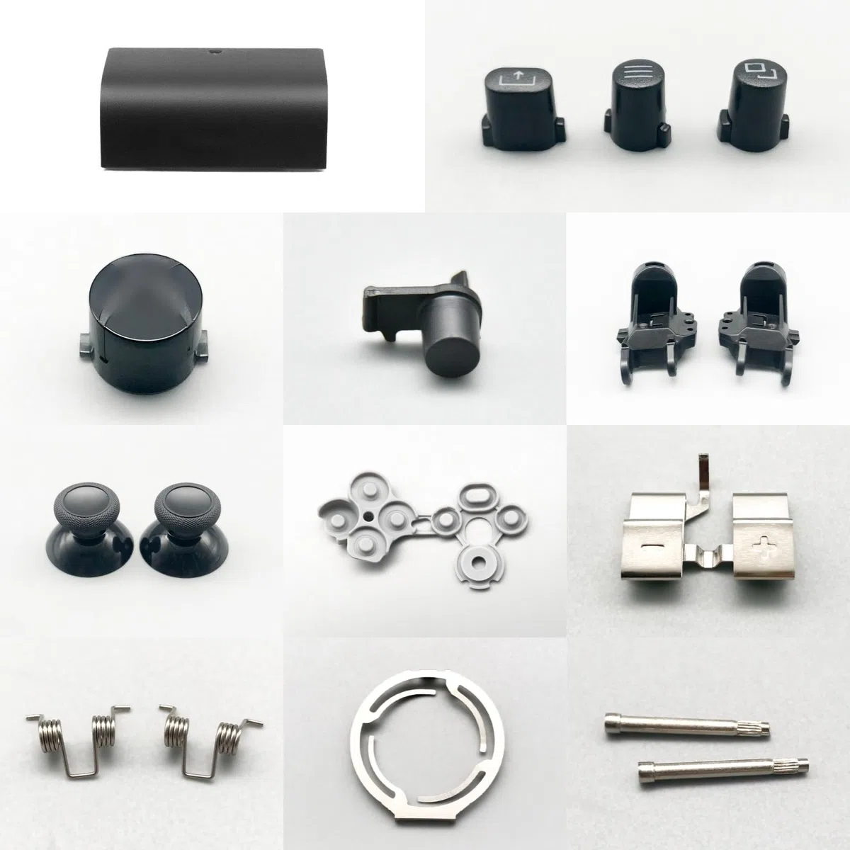 Kit Guscio di Ricambio per Controller Xbox Serie X/S - Custodia Telaio Centrale Guide Laterali Pulsanti ABXY Paraurti LB RB (Nero)