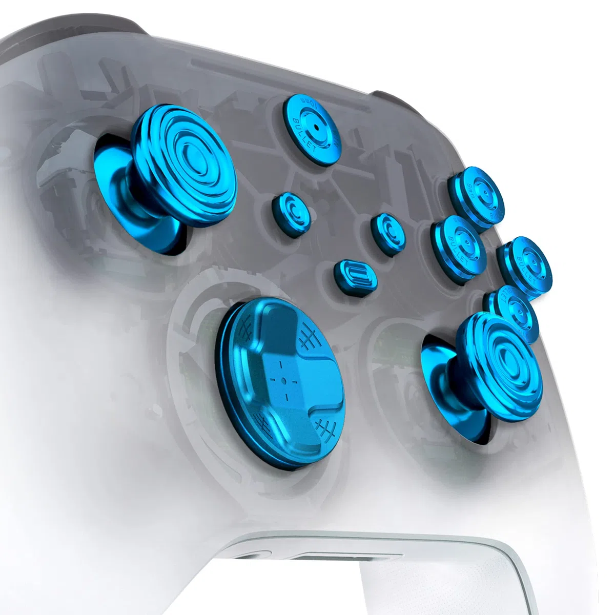 eXtremeRate Tasti Levette Analogiche in Metallo per Xbox Series X S Controller,11 in 1 D-pad Pulsante ABXY Analogici Thumbsticks in Alluminio per Xbox Series S X Joystick Model 1914-Blu