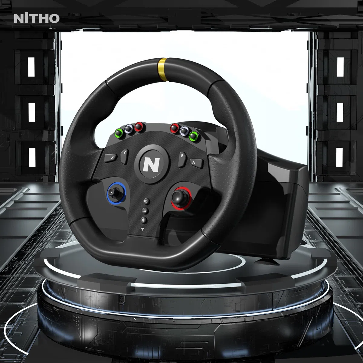 NITHO Drive Pro ONE V24 Volante da Corsa con Pedali 270° per PC, PS4, Xbox One, Xbox Series X|S, Switch Simulatore di Guida