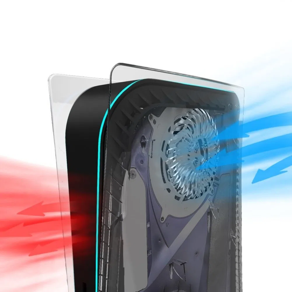 Piastre di Copertura per PS5 Console Versione Disco, Piastra Guscio di Ricambio con Prese d'aria Piastre Laterali Custodia in ABS Accessori Antiurto per PS5 Console, Trasparente