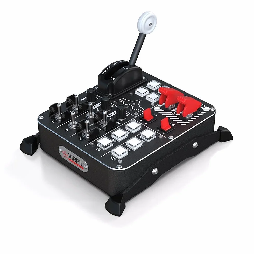 VIRPIL Controls - Pannello di controllo universale #2 per simulatori di volo, PC Gaming, Flight Control System con Landing Gear, Flight Sim Button Box, pannello di commutazione