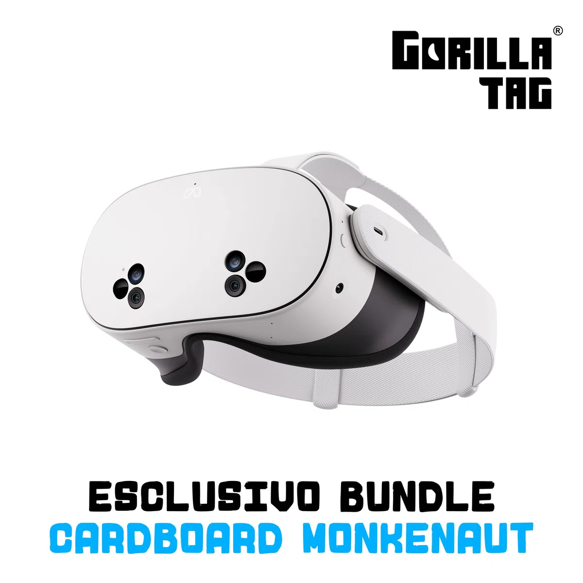 Meta Quest 3S 128 GB Visore Realtà Virtuale Senza Cavi Bundle Gorilla Tag Cardboard Monkenaut Esclusiva Amazon