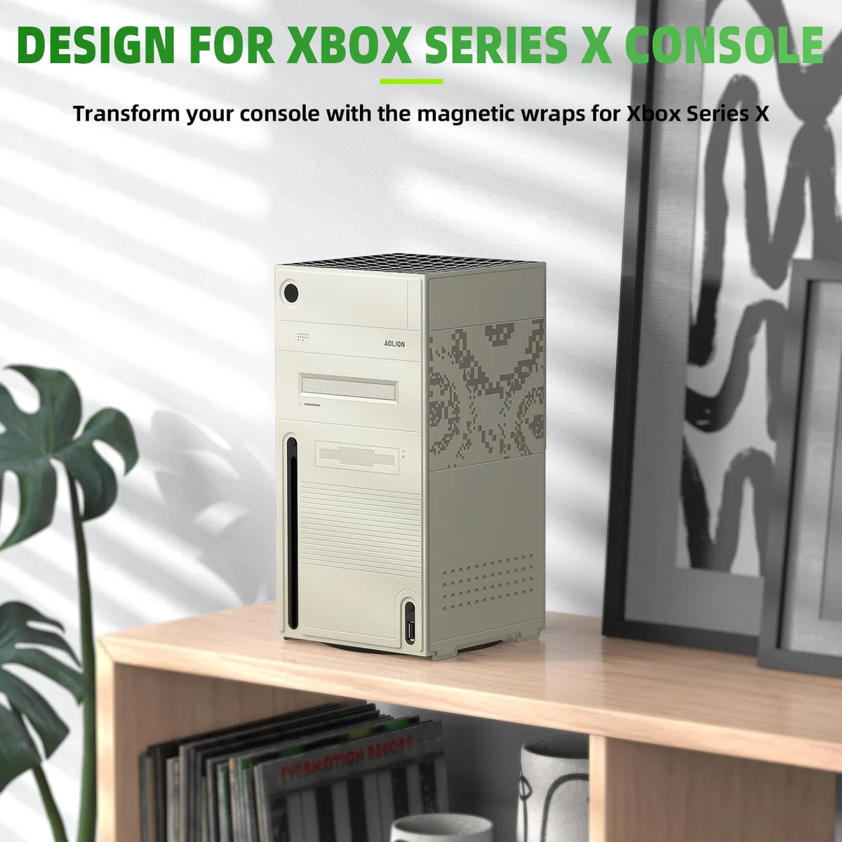 WOLIBEAR Custodia magnetica intelligente per console Xbox Series X, protezione completa per Xbox Series X, accessori con pelle PU di alta qualità e fodera interna morbida (classica)