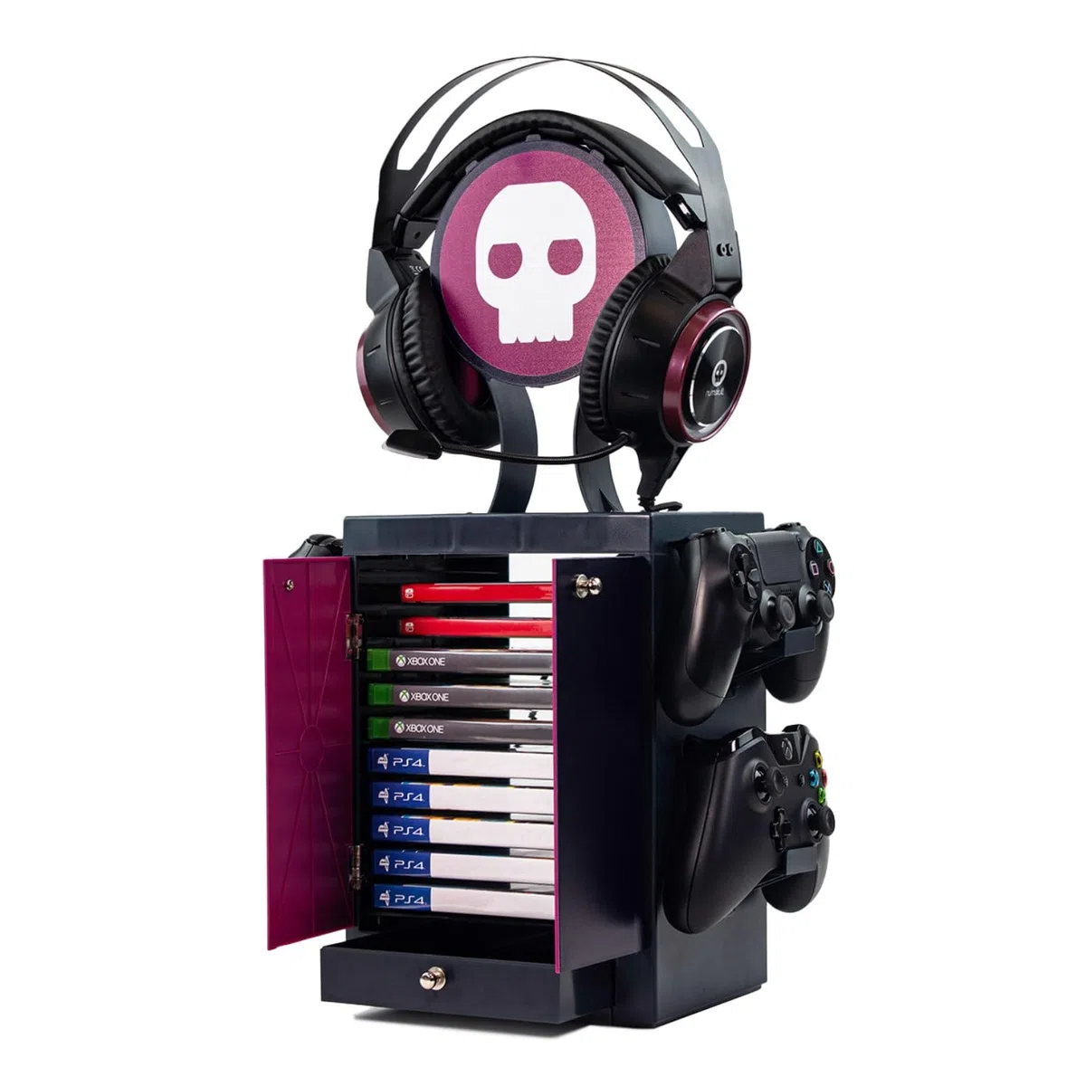 Numskull Official Gaming Locker, Controller Holder, Headset Stand for PS5, Xbox Series X S, Nintendo Switch - Official Merchandise