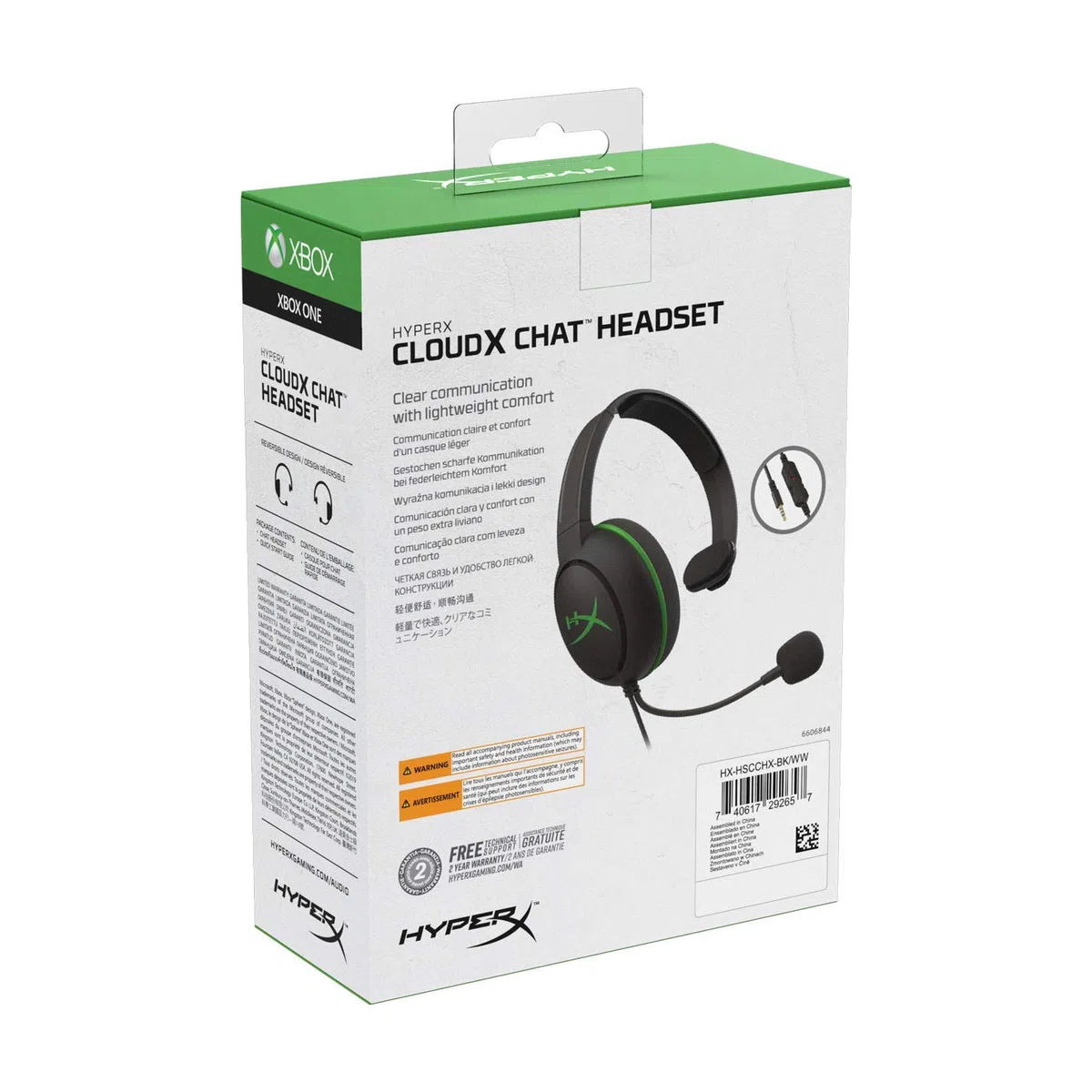 HyperX CloudX Chat Cuffia Gaming Monoaurale 3,5 mm Microfono Cancellazione Rumore Xbox Nero/Verde