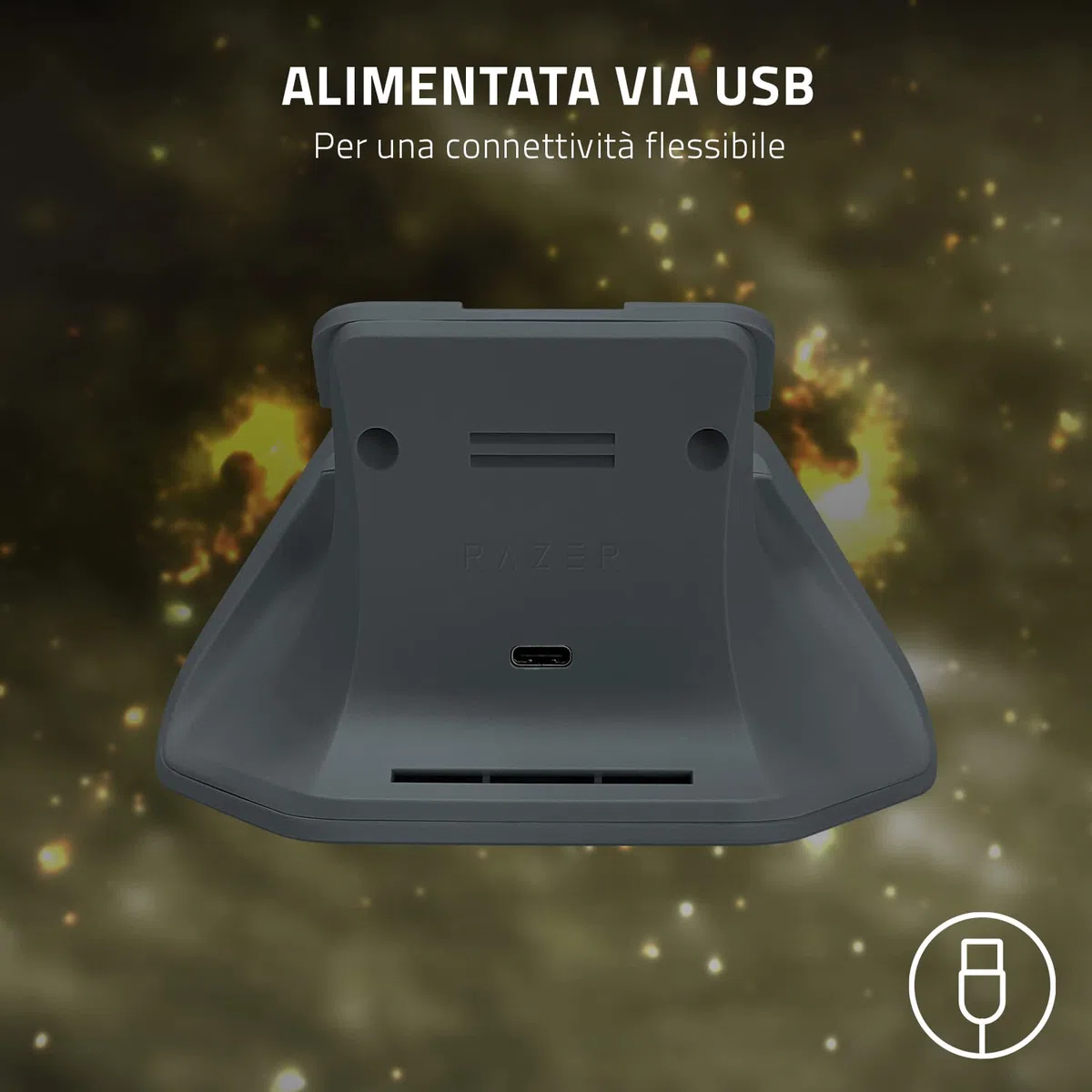 Razer Base di Ricarica Rapida Universale per Xbox - Caricabatterie Rapido per controller Xbox (Ricarica Rapida, Compatibilità Universale, Sistema a Contatto Magnetica) Lunar Shift