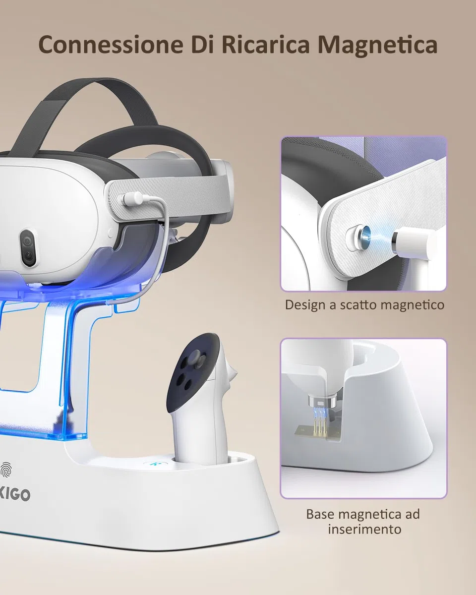 NexiGo Charging Dock LED Light for Oculus Quest 3 with Elite Strap Battery Support