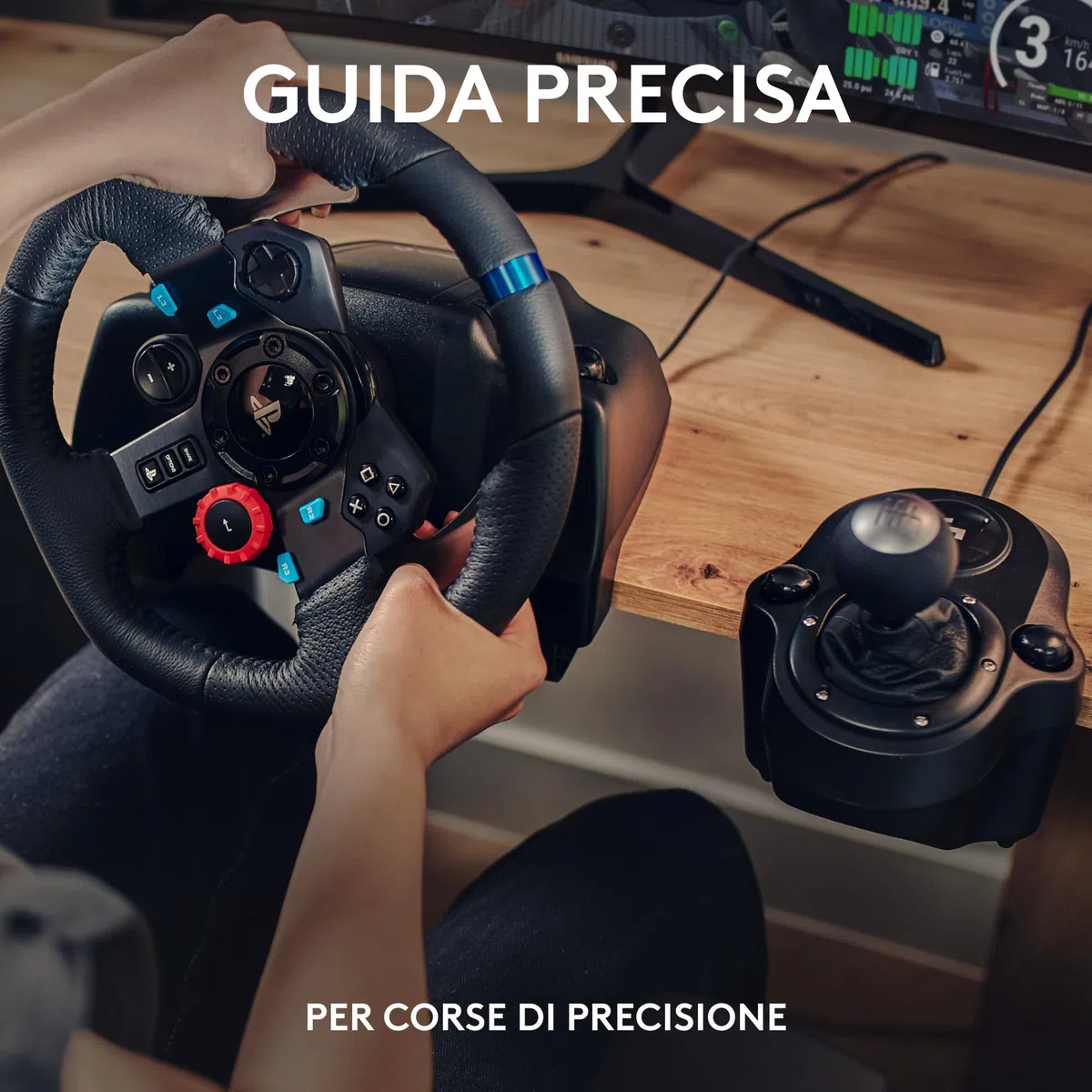 Logitech G G29 SE Driving Force volante e pedali da corsa ritorno di forza dinamico vera pelle PS5 PS4 PC Mac Nero