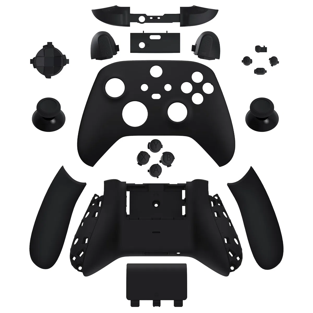 eXtremeRate Cover Custodia Grip Tasti Ricambio per Xbox Series X S Controller Copertura Pulsanti Tigger Analogici Grilletti per Xbox Series X S Joystick Model 1914-Nero