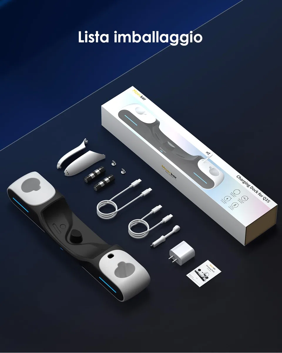 Charging Dock per Quest 3/Quest 3S Stazione di ricarica magnetica accessori