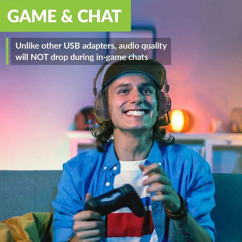Avantree DG59M Cuffie Bluetooth con microfono per PS5 PS4 Wireless adattatore USB PC 40 ore
