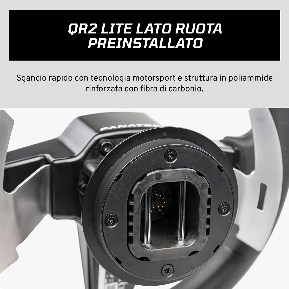 FANATEC Sim Racing CSL Manubrio P1 V2 (QR2 LITE) – Nero | Impugnatura In Gomma, RevStripe, Display a LED, Palette del Cambio in Metallo, Lato Manubrio QR2 LITE Pre-installato, PC