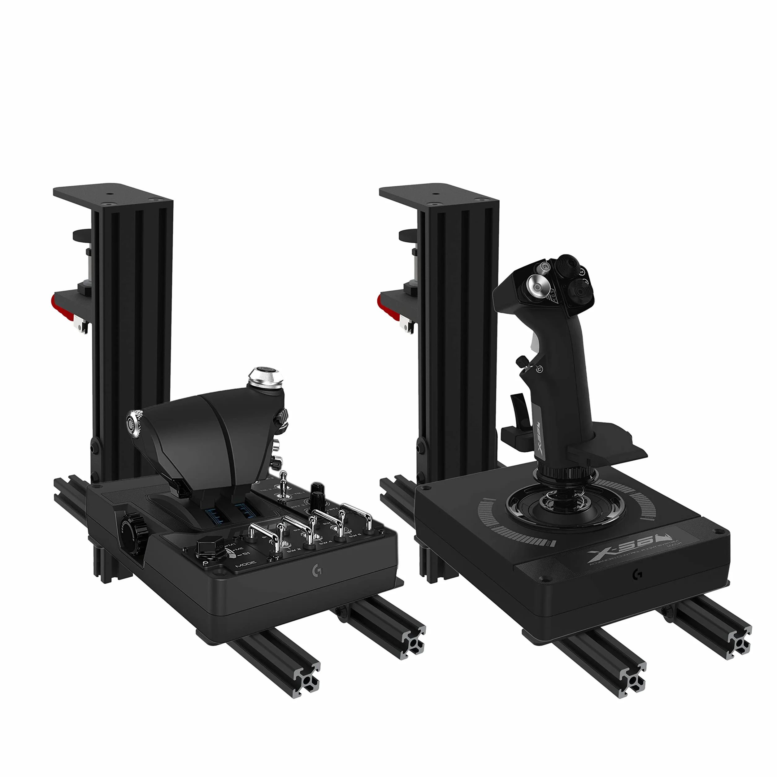 Hikig 2 Set Supporto da Scrivania per Joystick Volo, Logitech X52/X52 Pro/X56/X56 Rhino, Thrustmaster T-Flight Hotas/T.16000M Hotas/TCA Officer Pack, VKB Hotas