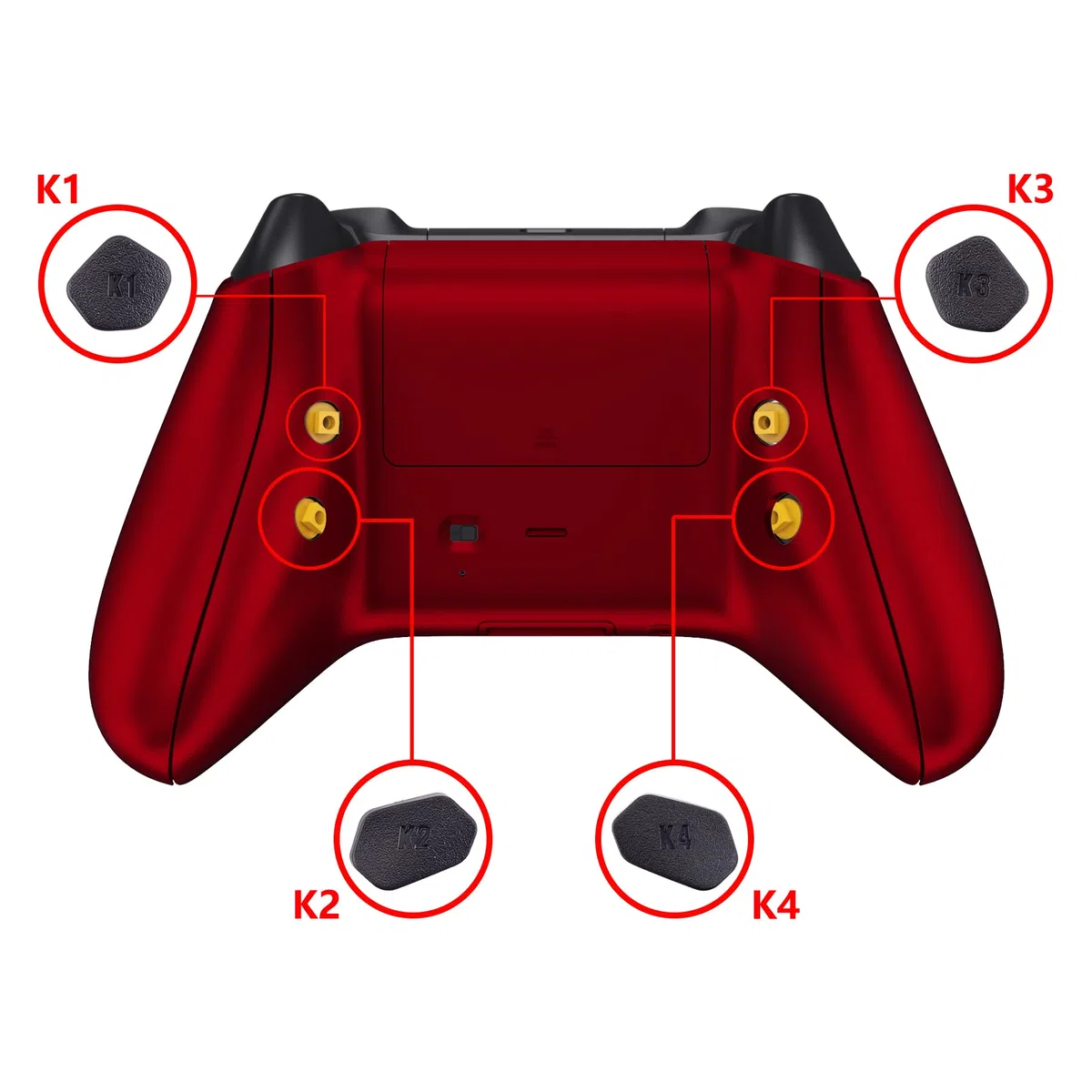 eXtremeRate HOPE Remap Kit Programmabile per Xbox Series X S Controller Scheda&Cover Posteriore&Grip&Tasti Posteriori per Xbox Core Joystick(Model 1914)-Rosso Scarlatto