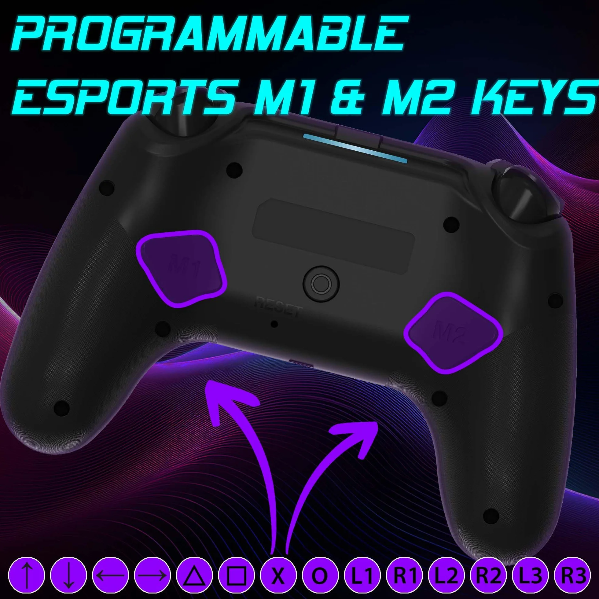 SUBSONIC Controller PS5 Wireless Paddle LED Programmabili Vibrazione Funzione Touch Nero