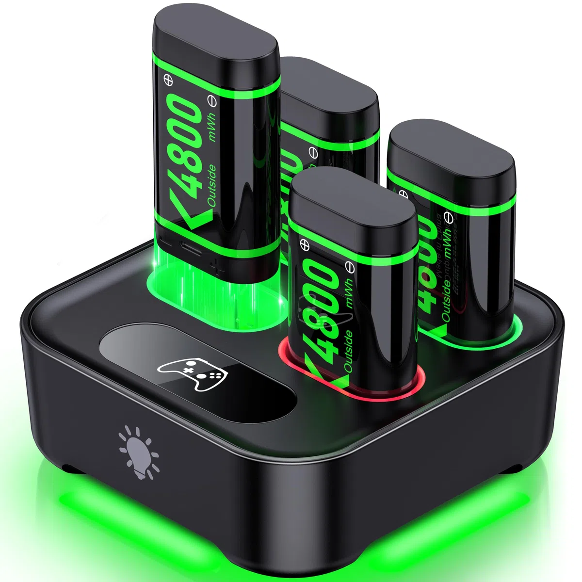 4 X 4800mWh Batteria Xbox Controller, Batteria Controller Xbox Ricaricabile Ricarica Rapida 2,5 Ore con Interfaccia Type-C per Xbox Series X/S/Xbox One/Xbox One S/X/Elite