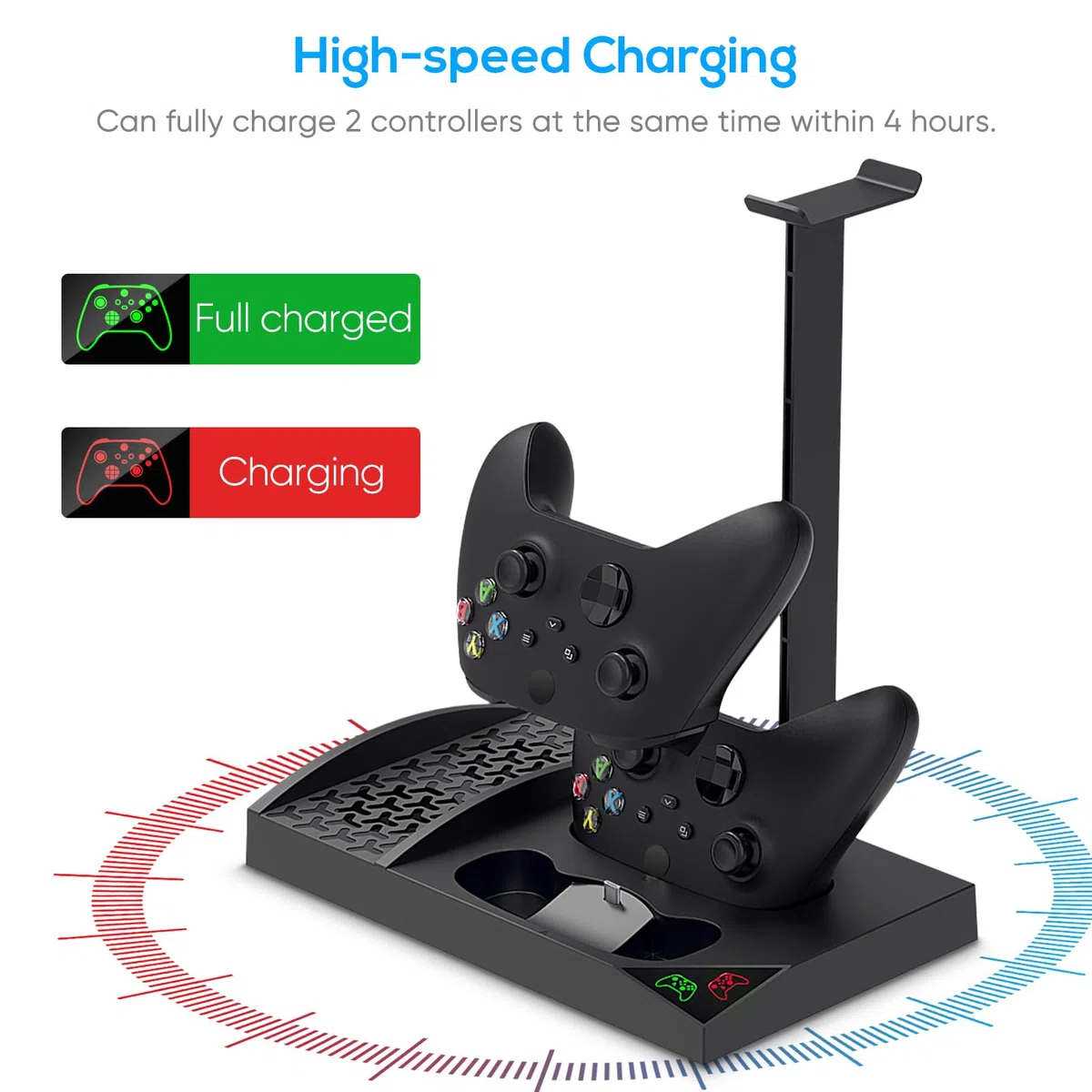 FYOUNG Stacja dokująca z wentylatorem chłodzącym i baterią 1400mAh do Xbox Series S